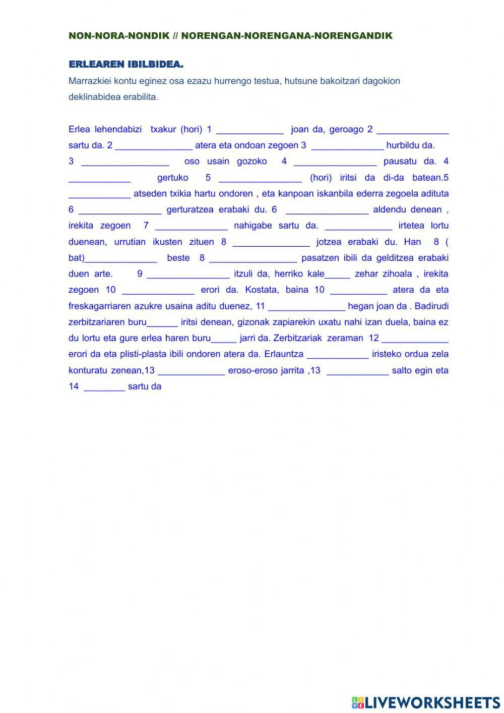 Leku deklinabide atzizkiak