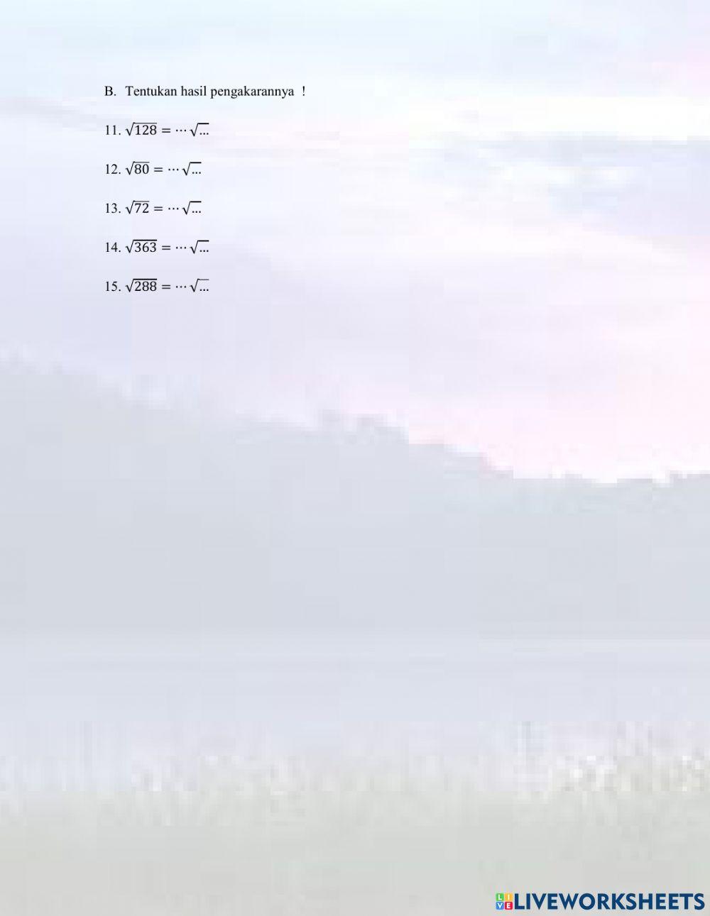 PANGKAT DAN AKAR Latihan 3