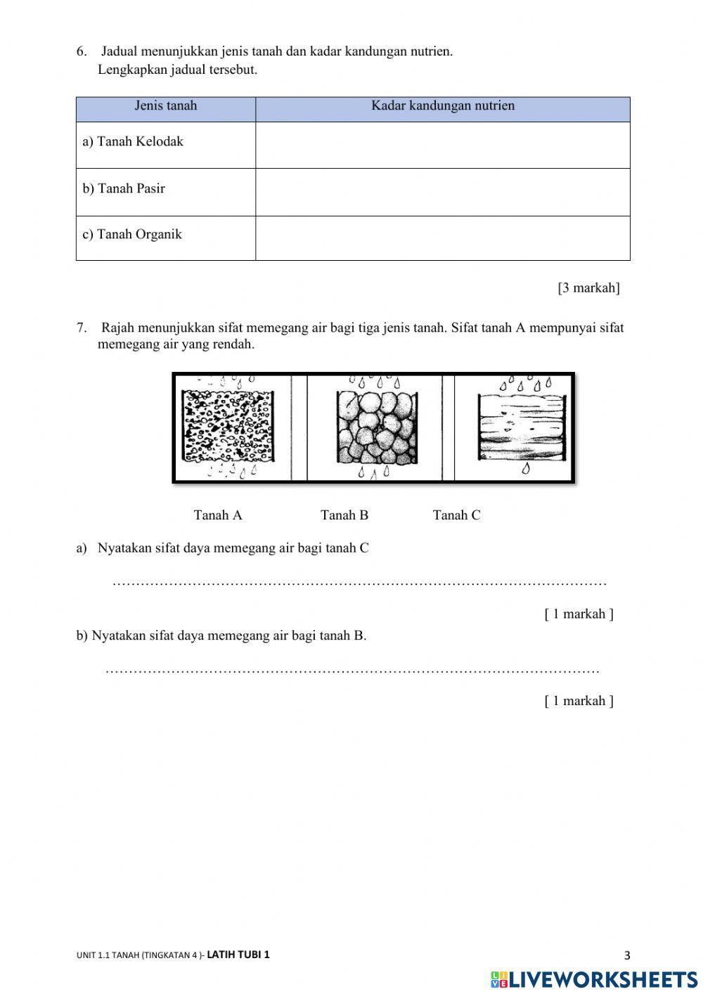 Latih tubi 1 (tanah)