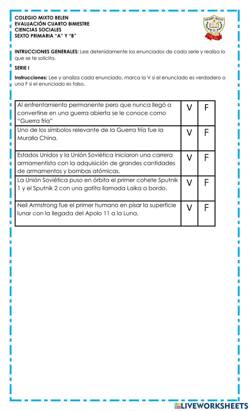 Evaluación - Ciencias Sociales - 2 - IV Bimestre