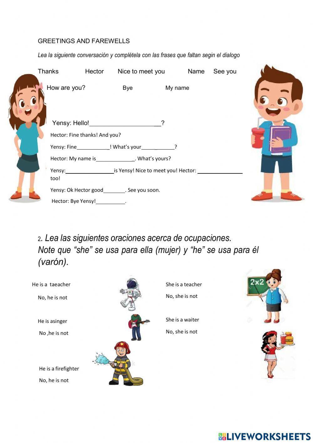 Greetings and farewells