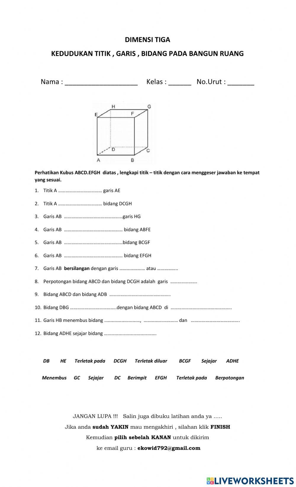 Uji Kedudukan pada Dimensi Tiga