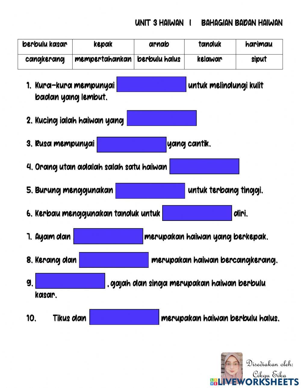 Bahagian tubuh badan haiwan