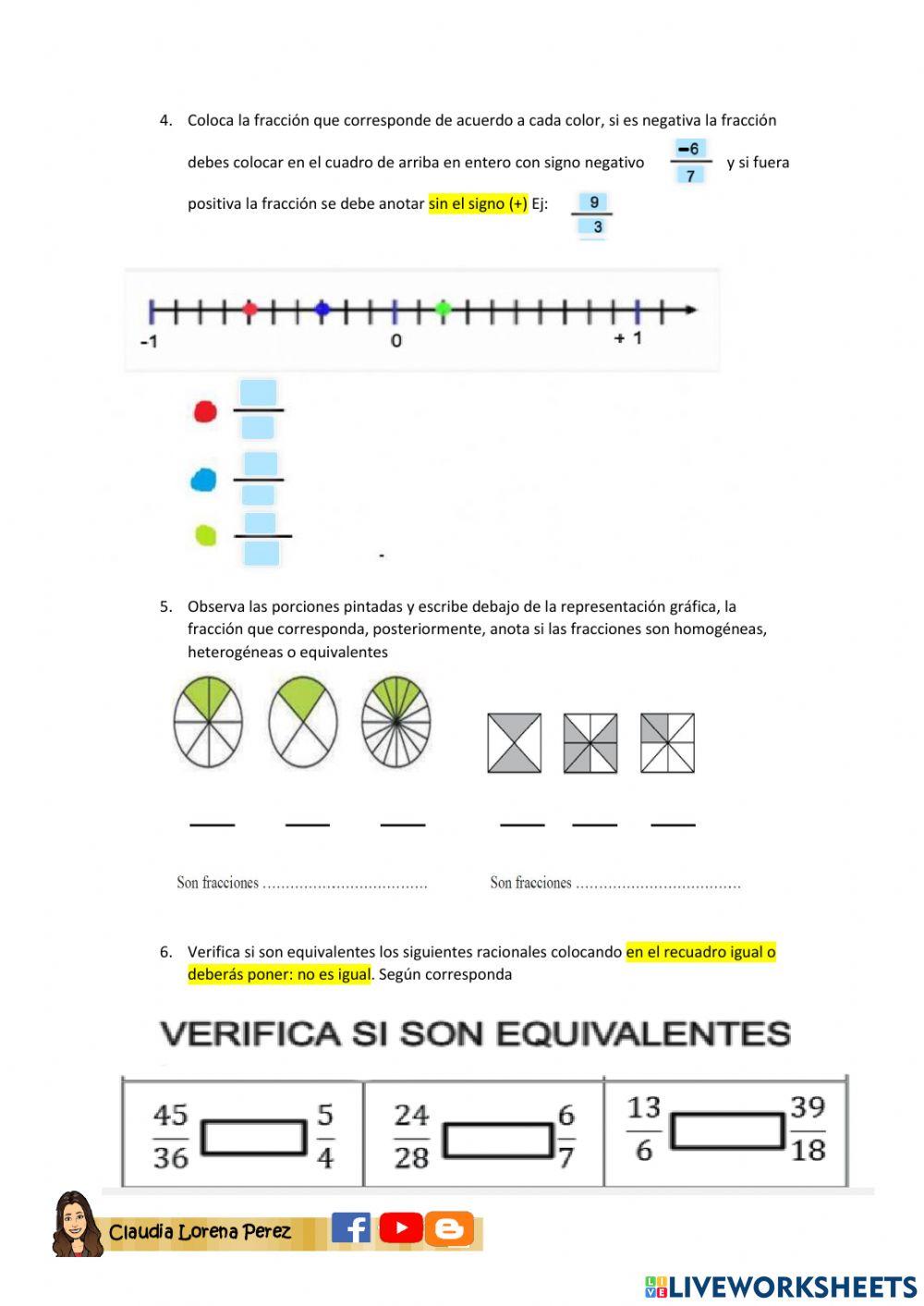 Clases de fracciones