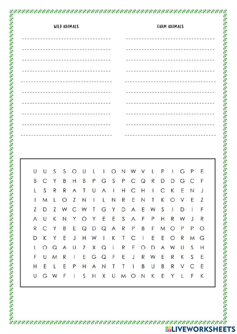 Wild and farm animals