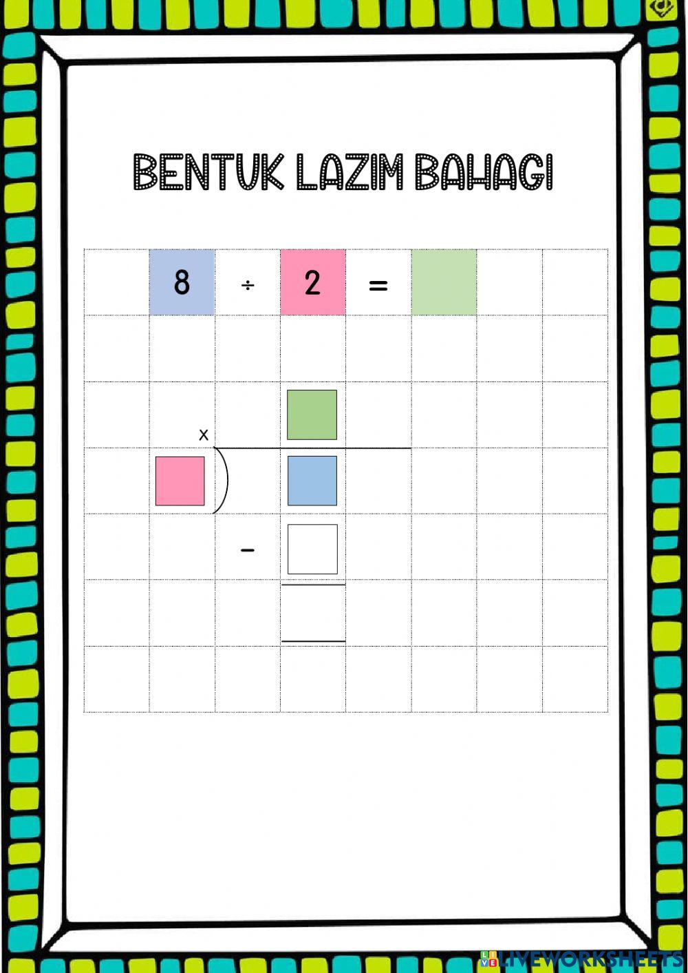 Bentuk Lazim Bahagi
