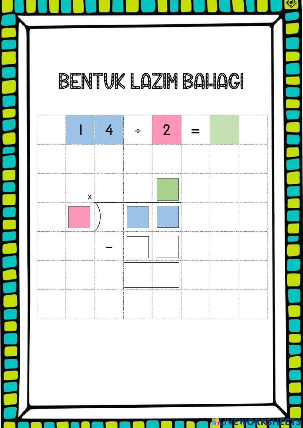 Bentuk Lazim Bahagi