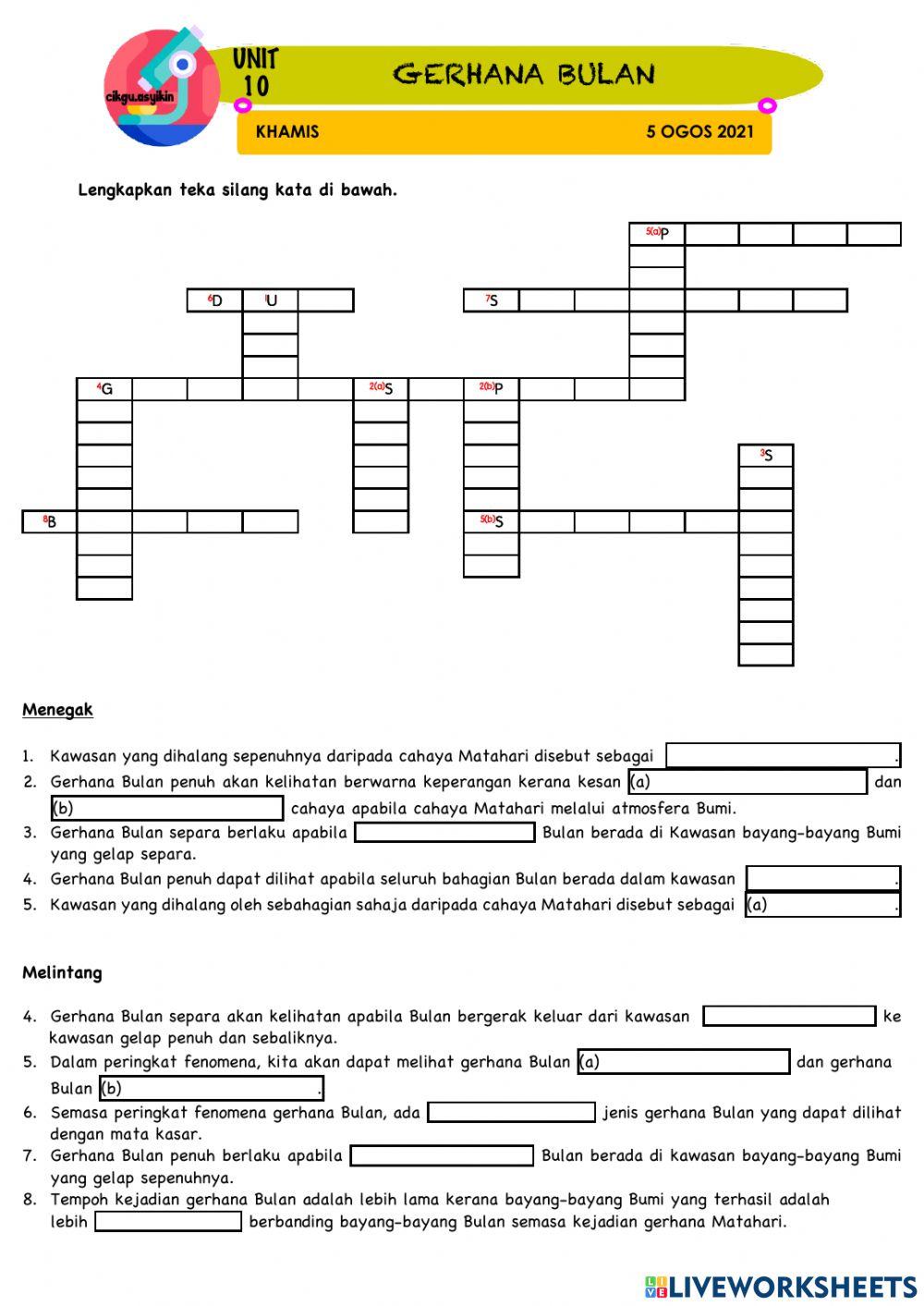 Teka silang kata (2) unit 10 gerhana bulan