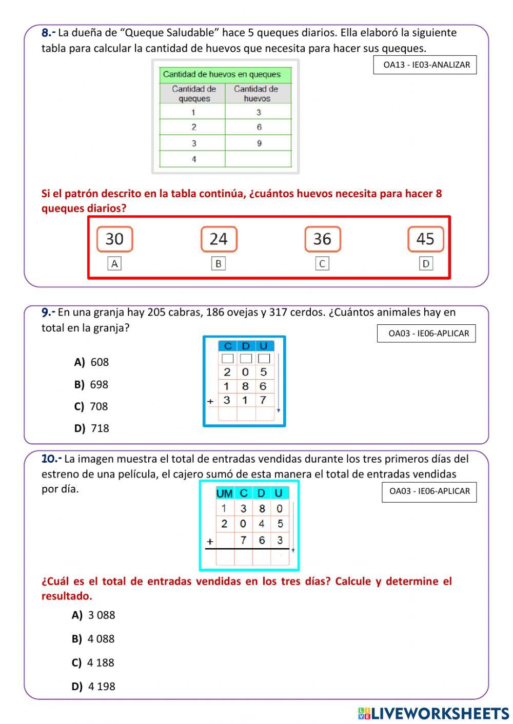 Evaluación Diagnóstica MATEMÁTICA