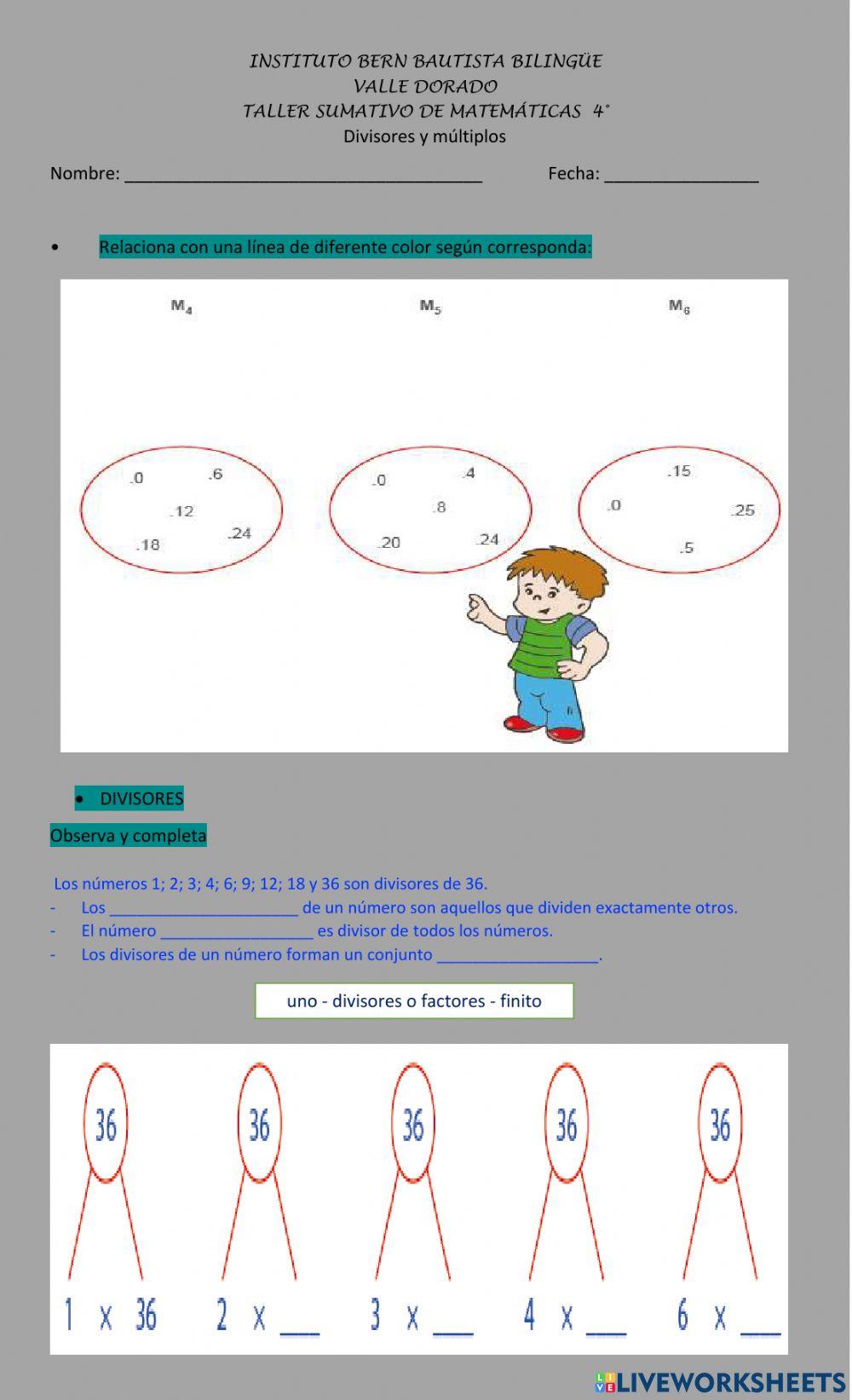 Divisores y múltiplos