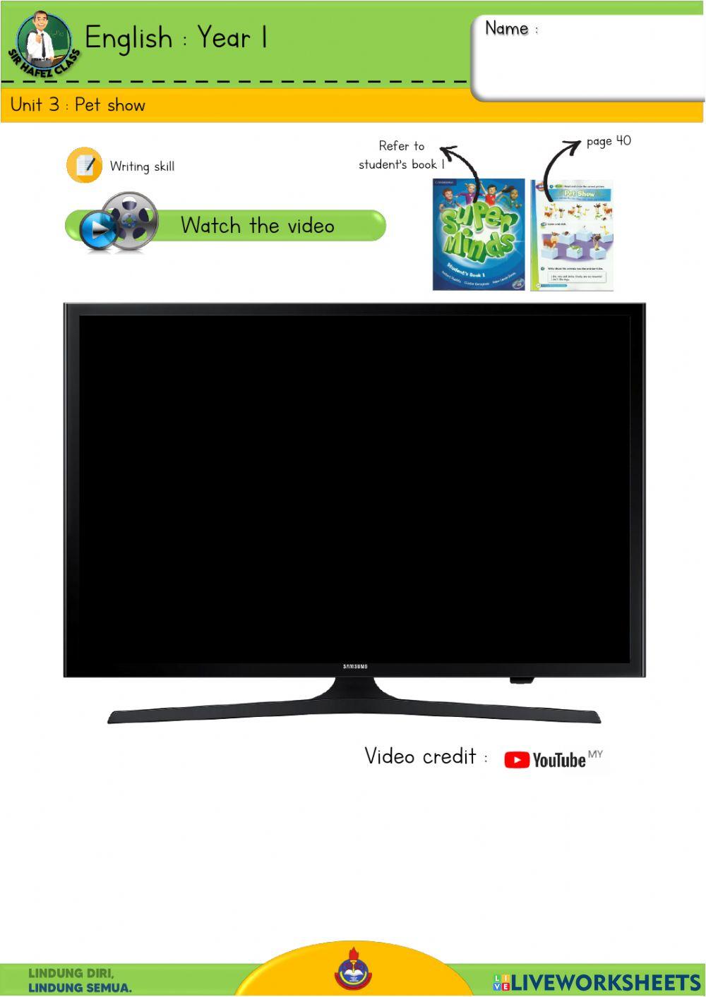 English Y1 - Pet Show 9