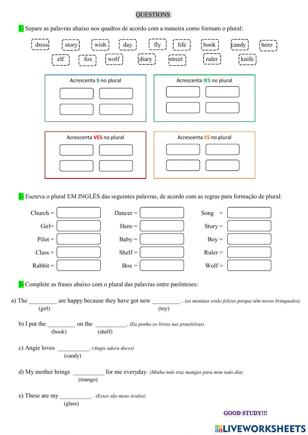 6° ano - INGLÊS - 12-08-21