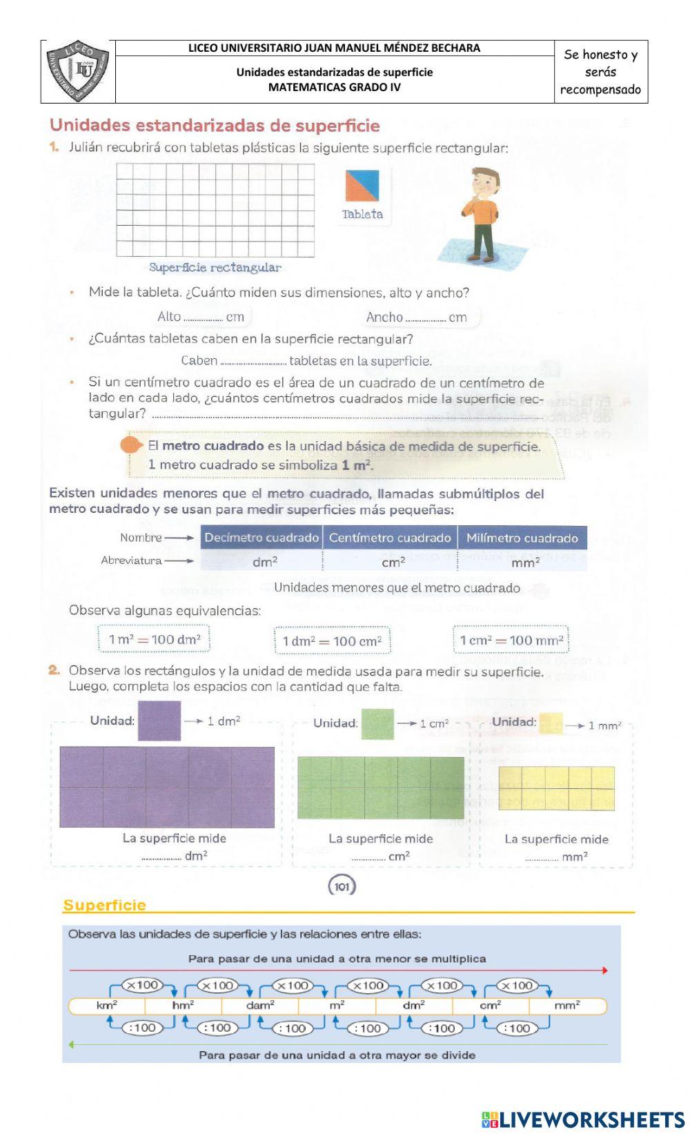 Unidades estandarizadas de superficie