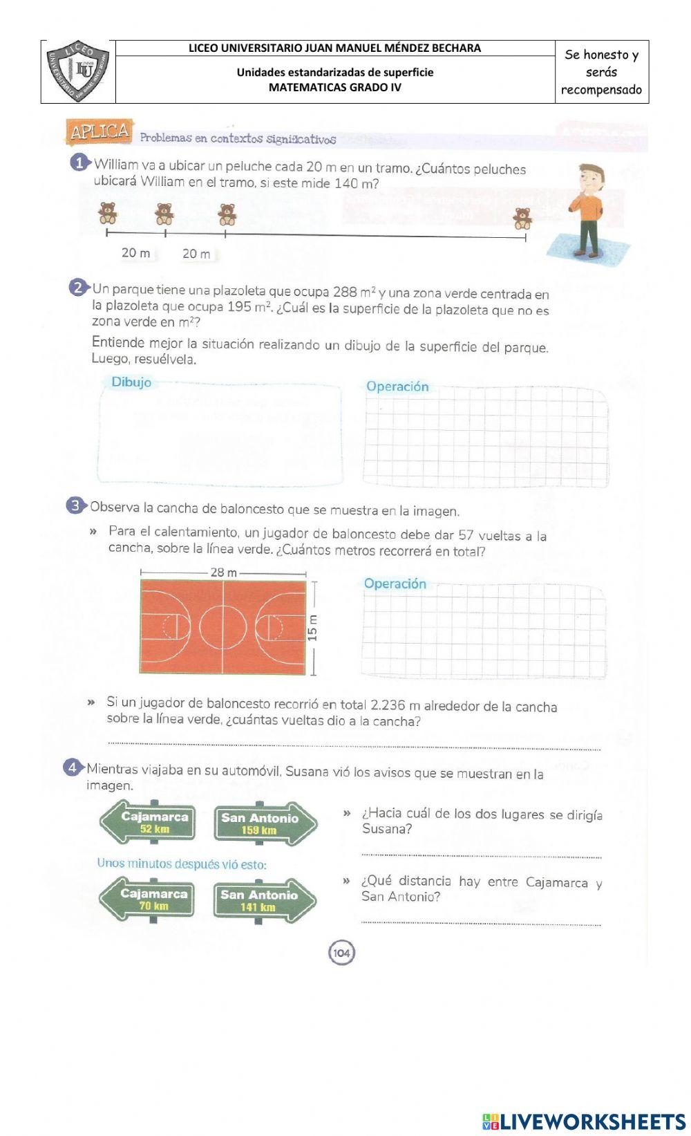 Unidades estandarizadas de superficie