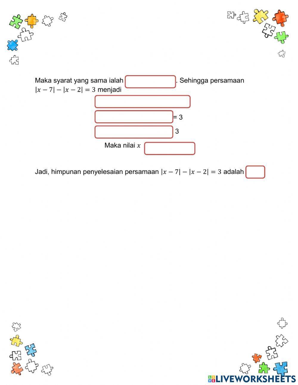 Persamaan Nilai Mutlak (2)