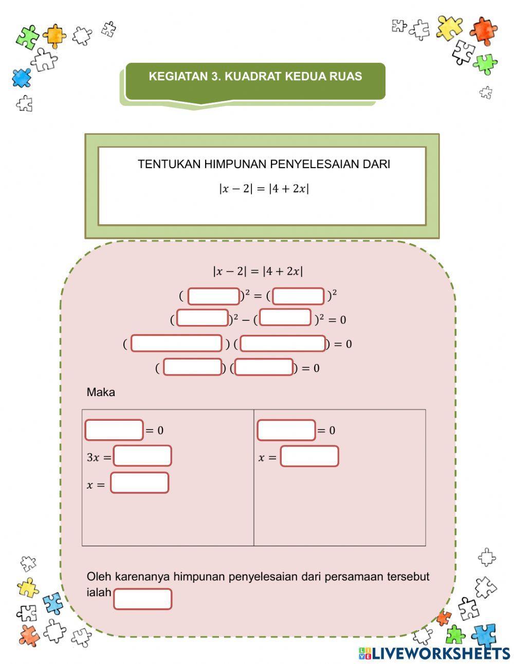 Persamaan Nilai Mutlak (2)