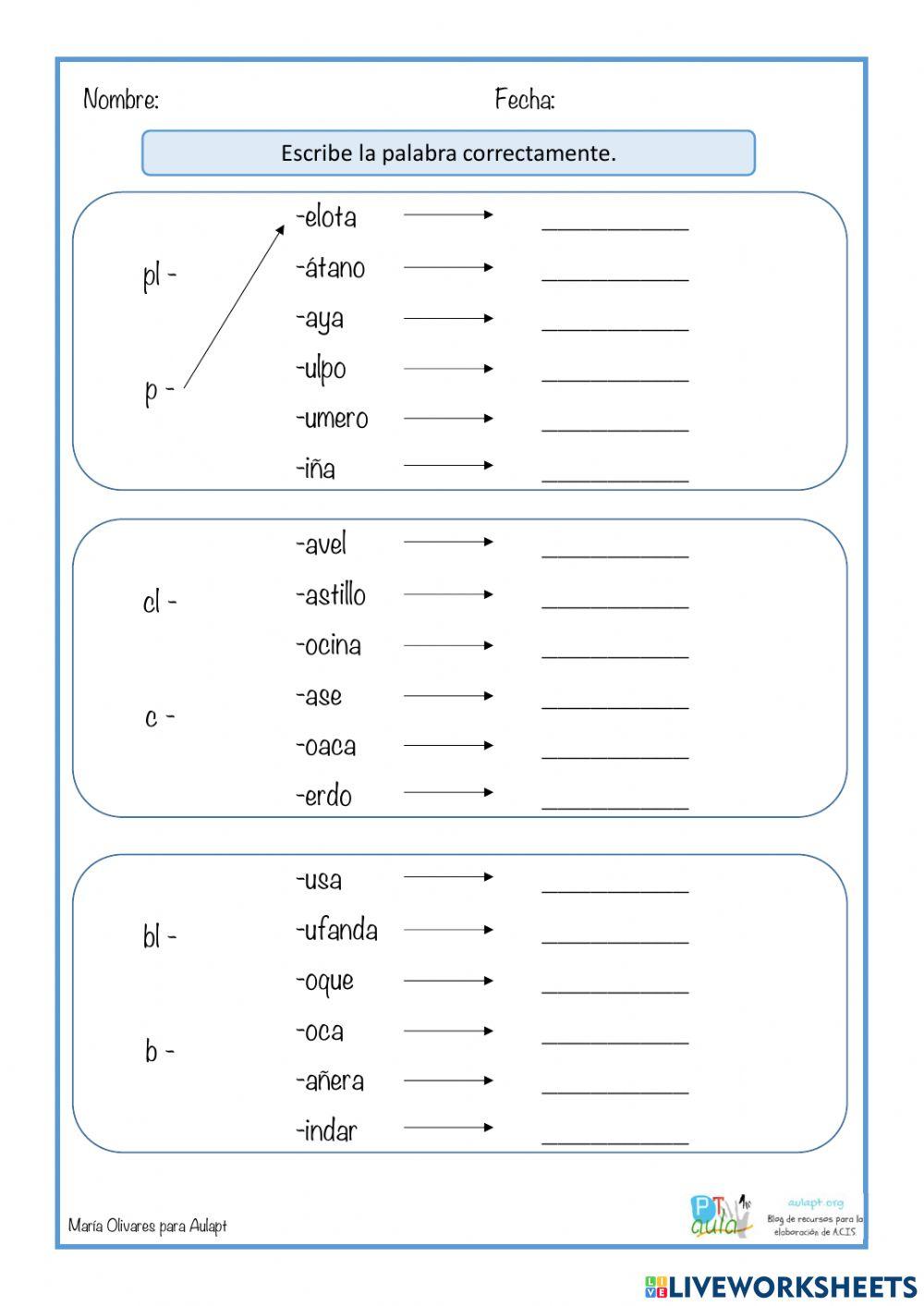 Combinaciones silábicas