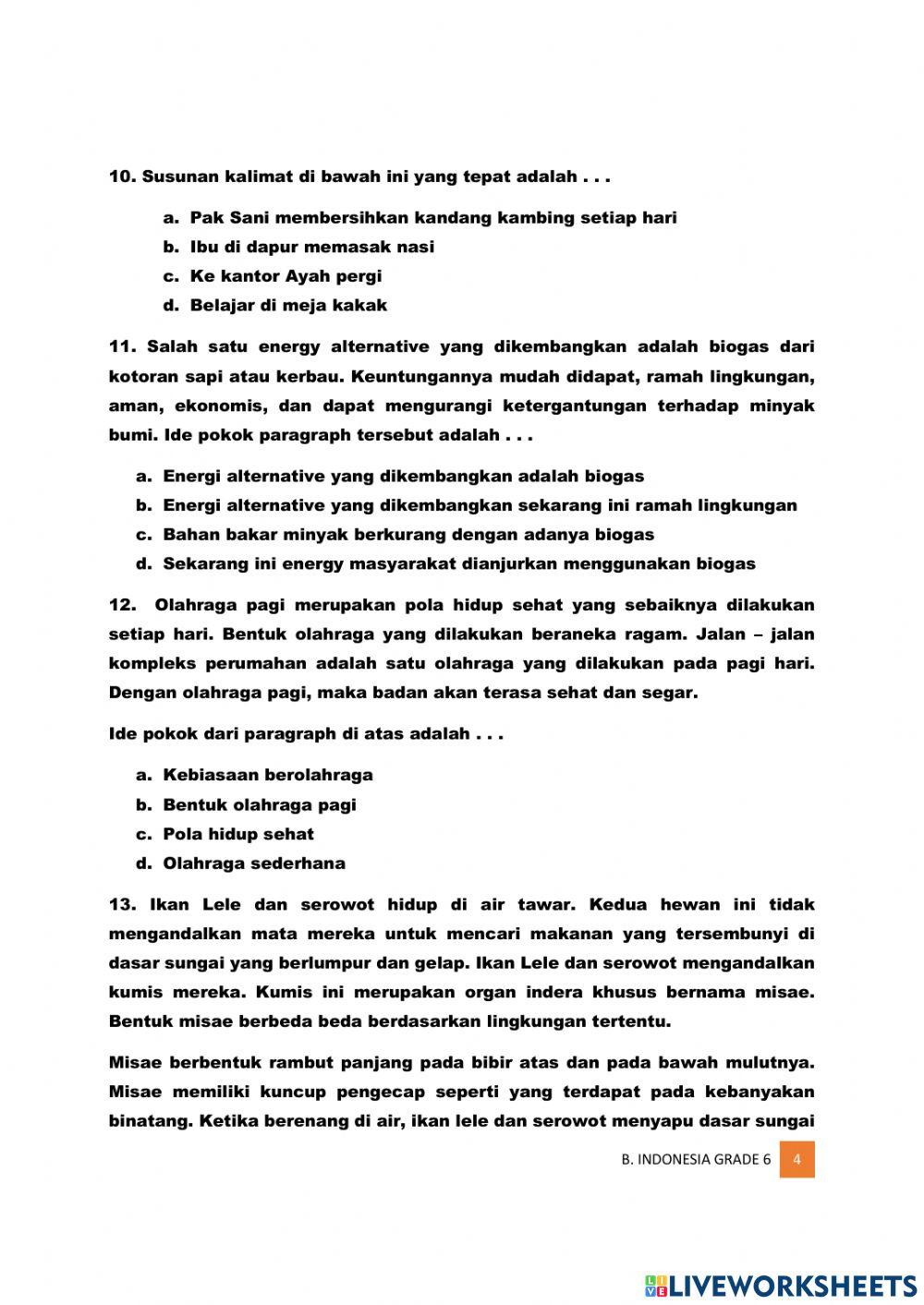 Tema 1 Selamatkan Makhluk Hidup