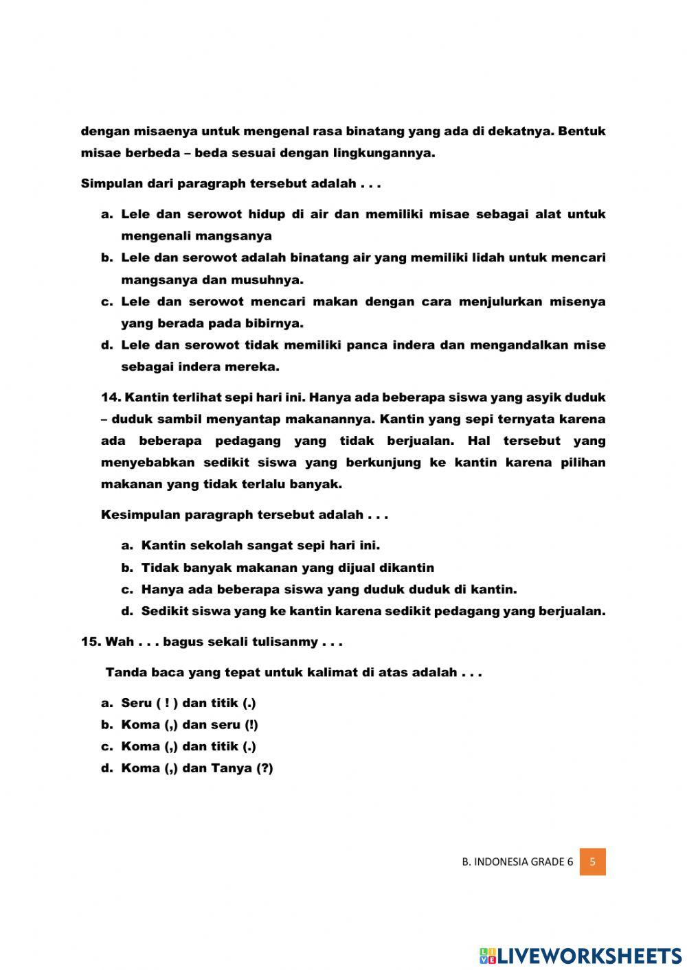 Tema 1 Selamatkan Makhluk Hidup