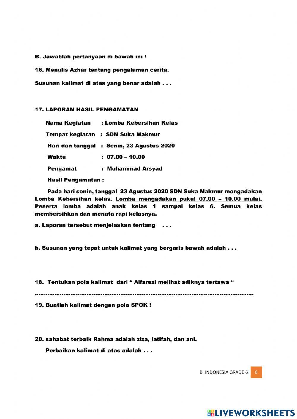 Tema 1 Selamatkan Makhluk Hidup