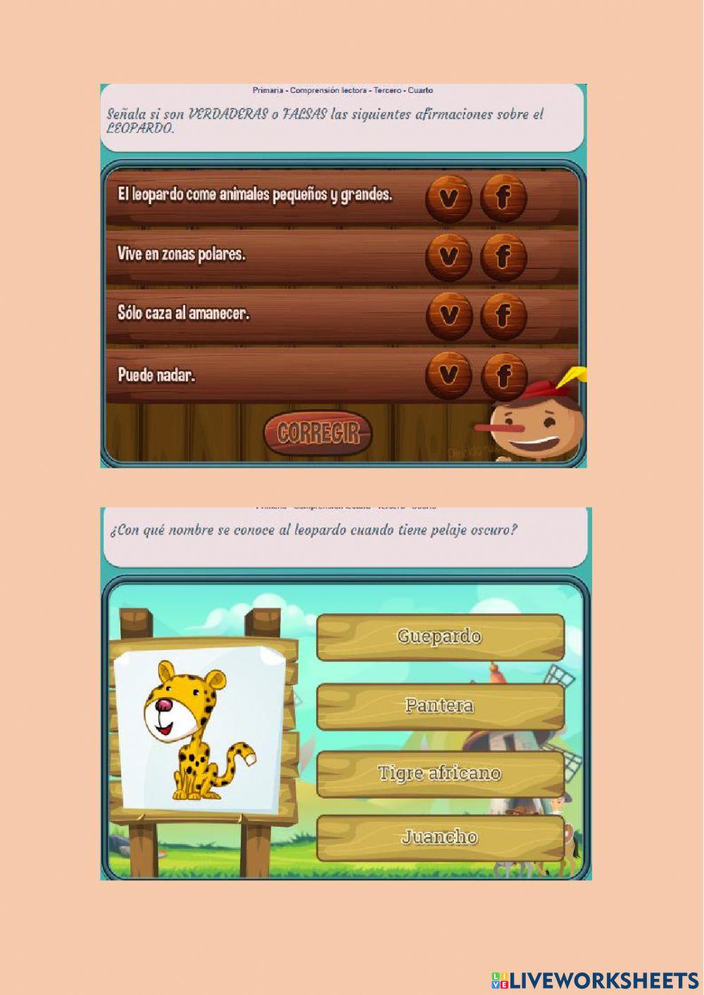 Lectura comprensiva (El leopardo)