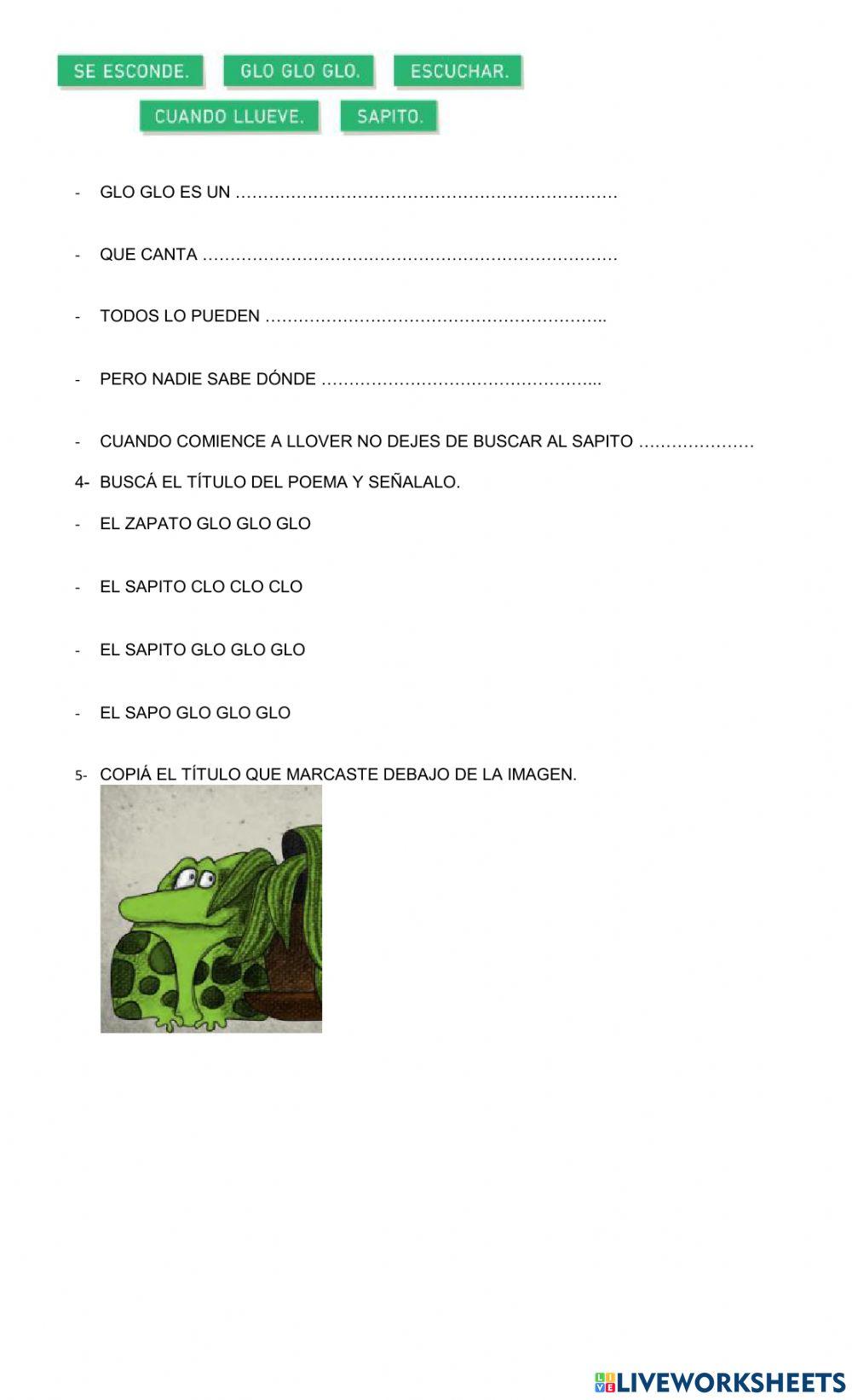 El sapito glo glo glo