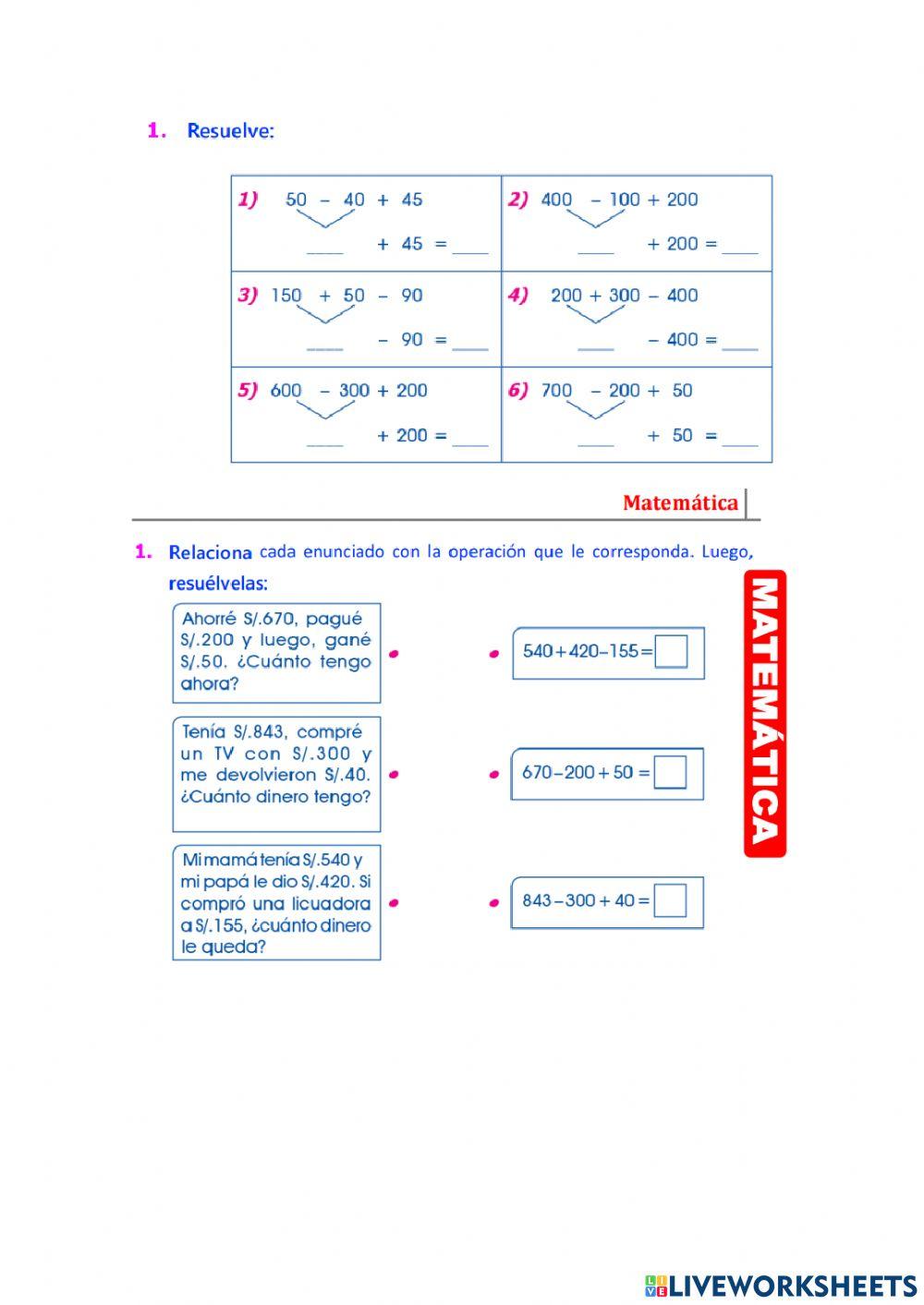 Operaciones combinadas