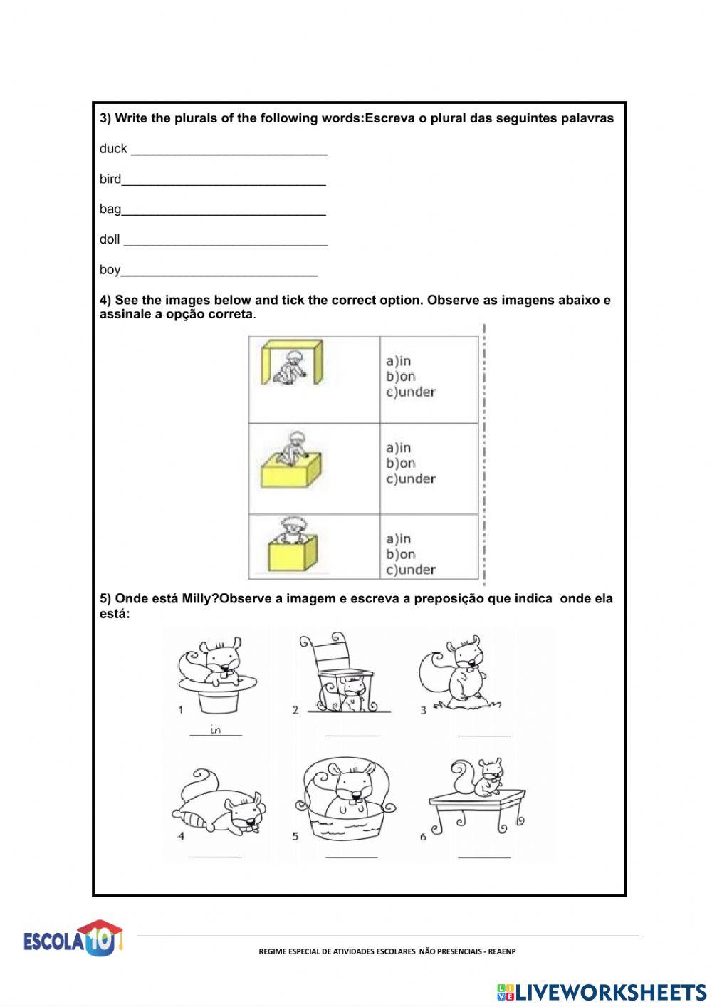 7°  ano - INGLÊS (2º BIMESTRE) REVISÃO Anaias
