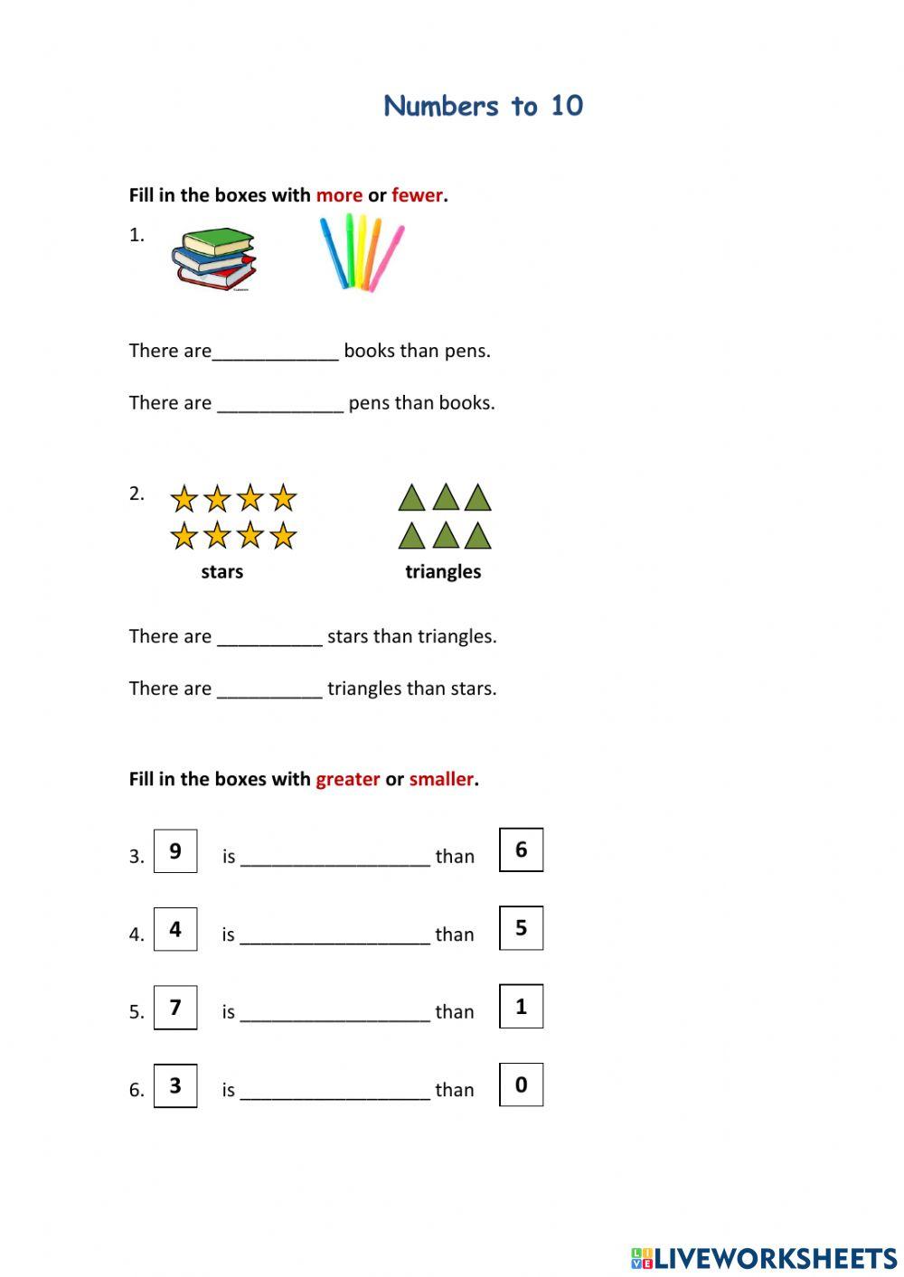 Numbers to10 Numbers to10