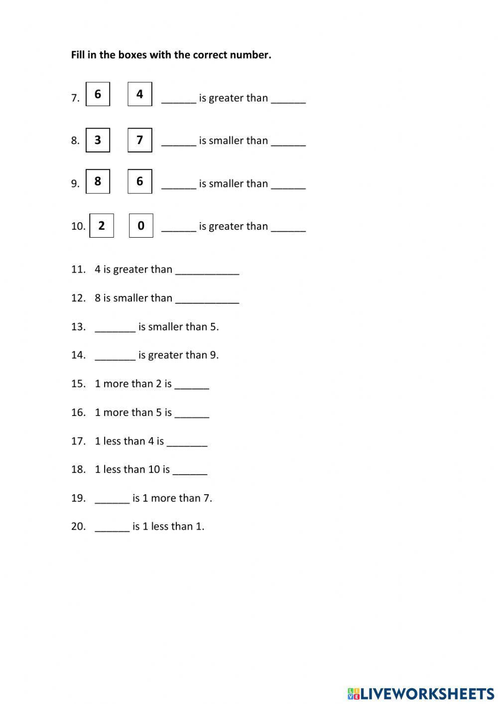 Numbers to10 Numbers to10