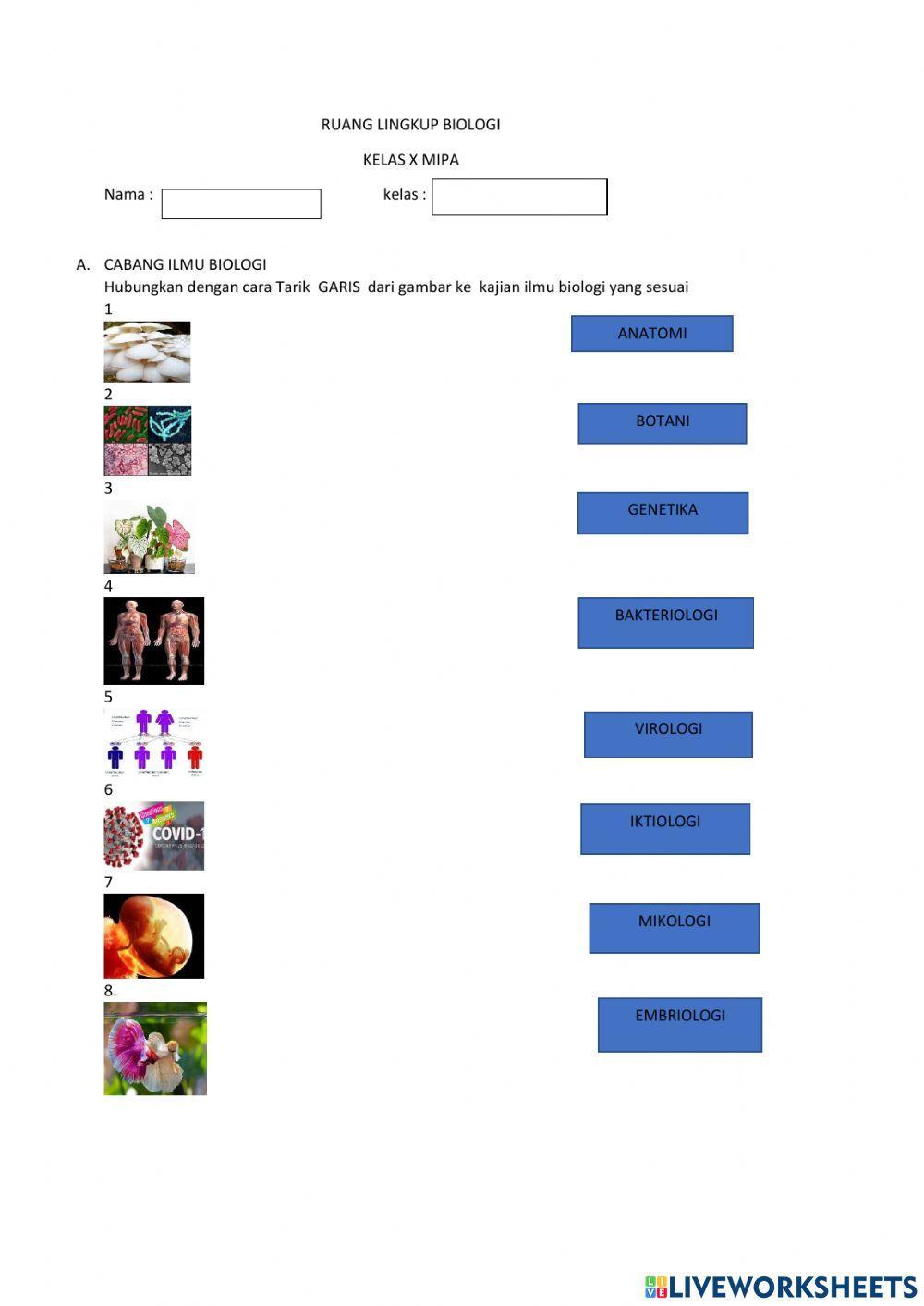 Ruang lingkup ilmu biologi