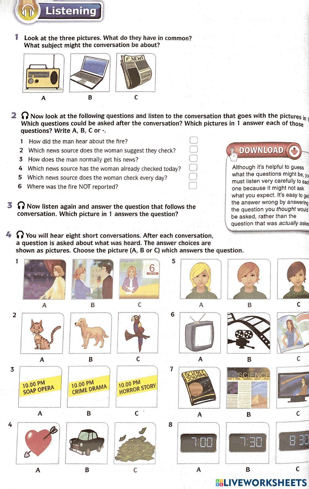 DOWNLOAD: Unit 7 (Listening)page 90