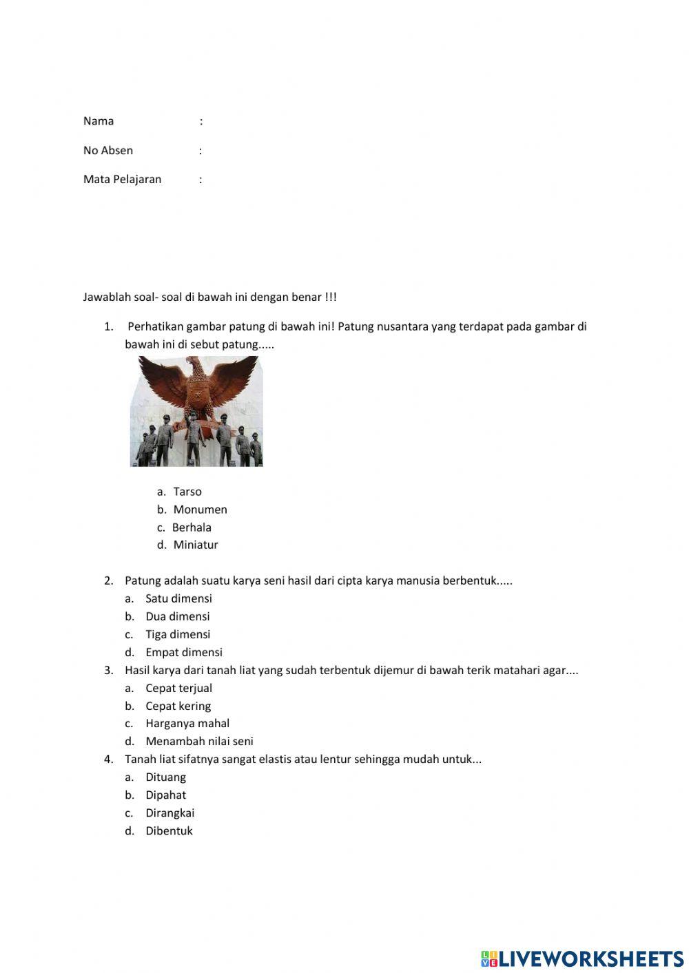 Lembar kerja peserta Didik mapel SBDP