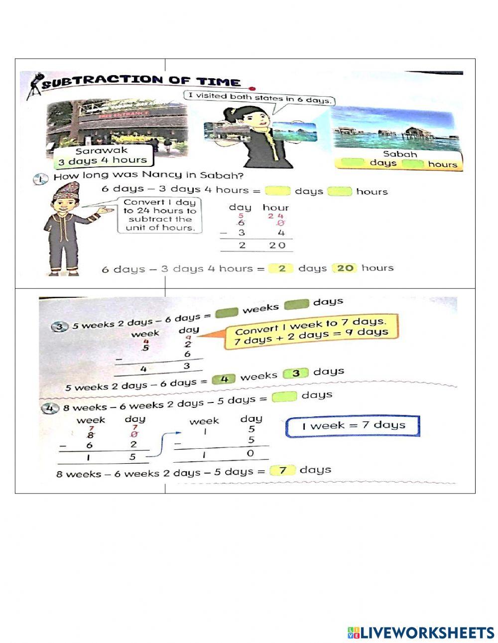 Time online exercise for year 4 | Live Worksheets
