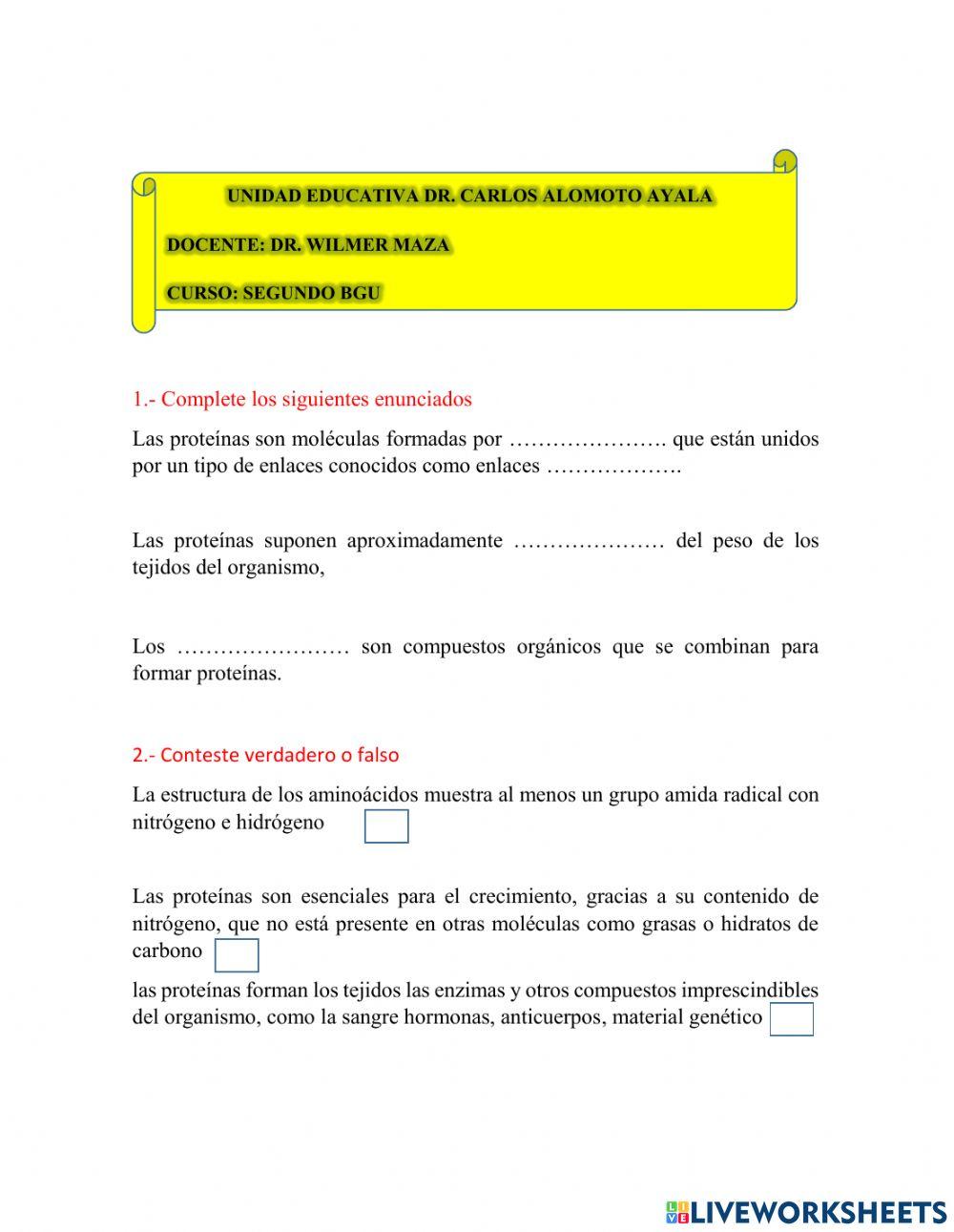 Aminoácidos y proteinas