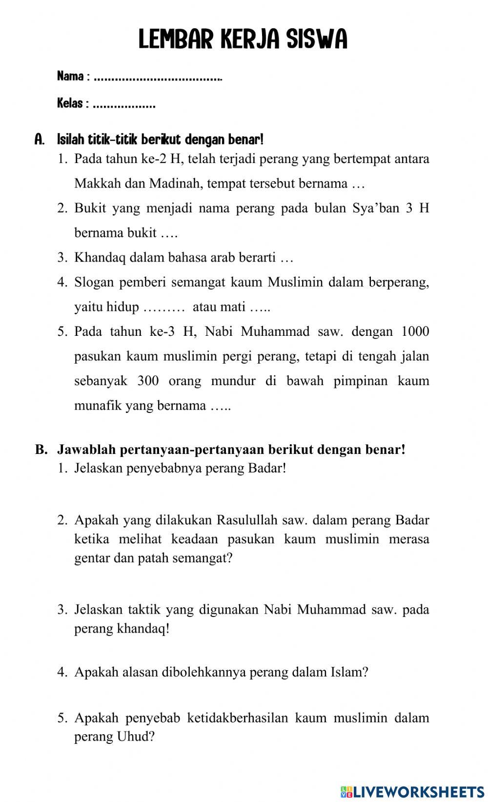 LKS -Keperwiraan Nabi Muhammad saw-