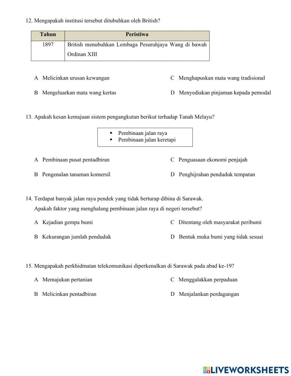 Bab 6 : kesan pentadbiran barat terhadap ekonomi dan sosial