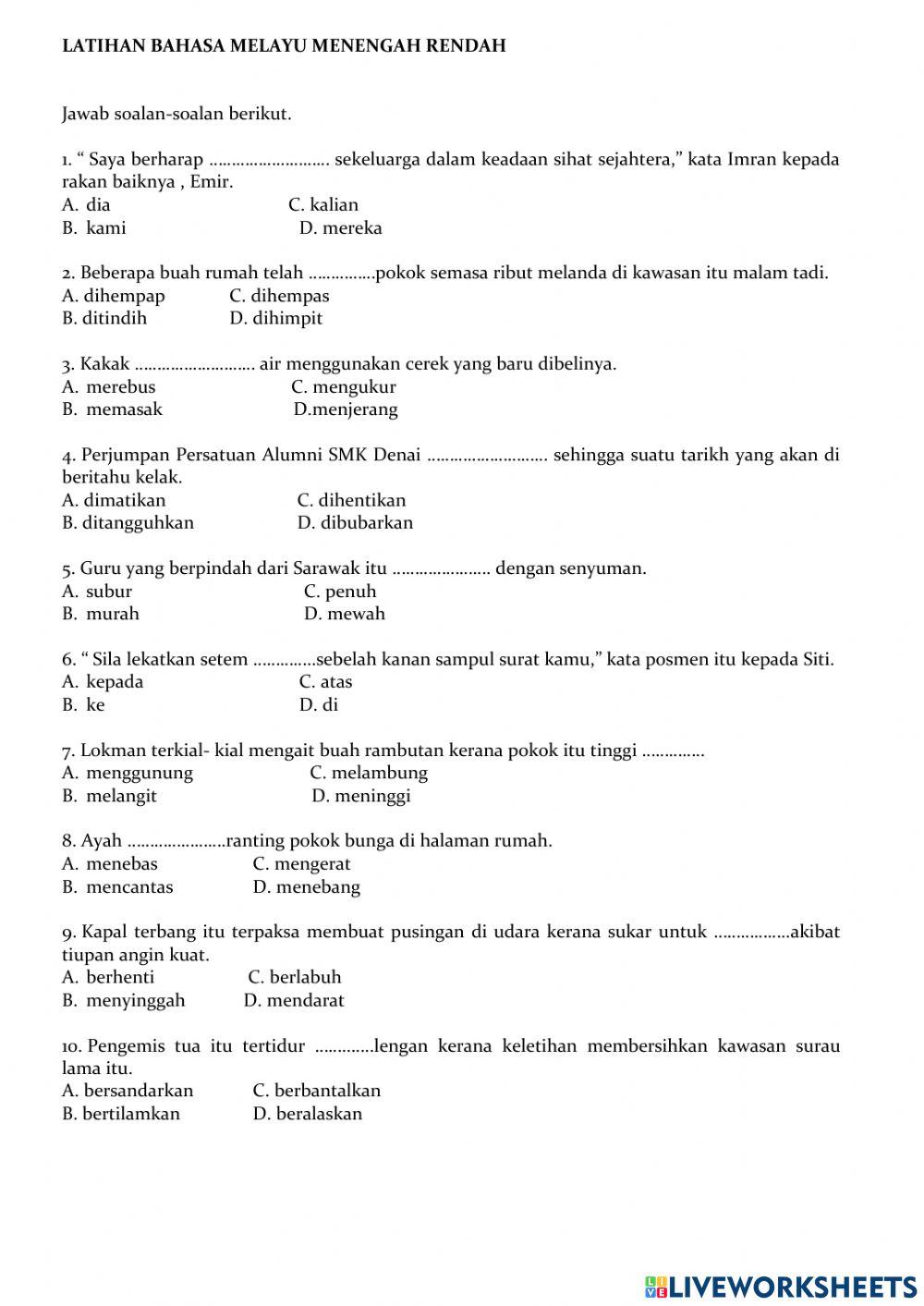 Praktis berformat pt3 bm