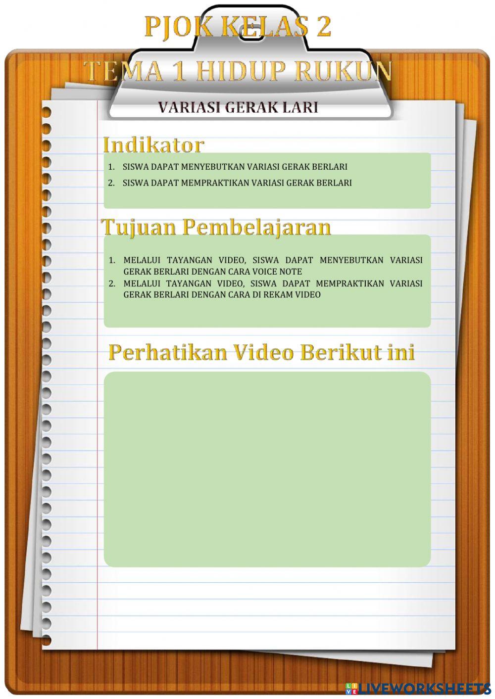 PJOK Variasi Berjalan Kelas 2