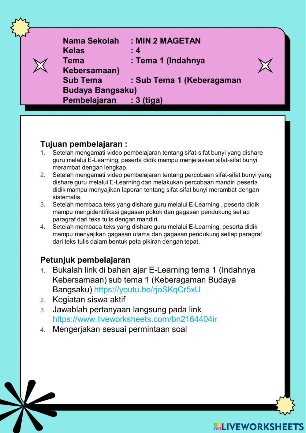 Tema 1 Indahnya Kebersamaan