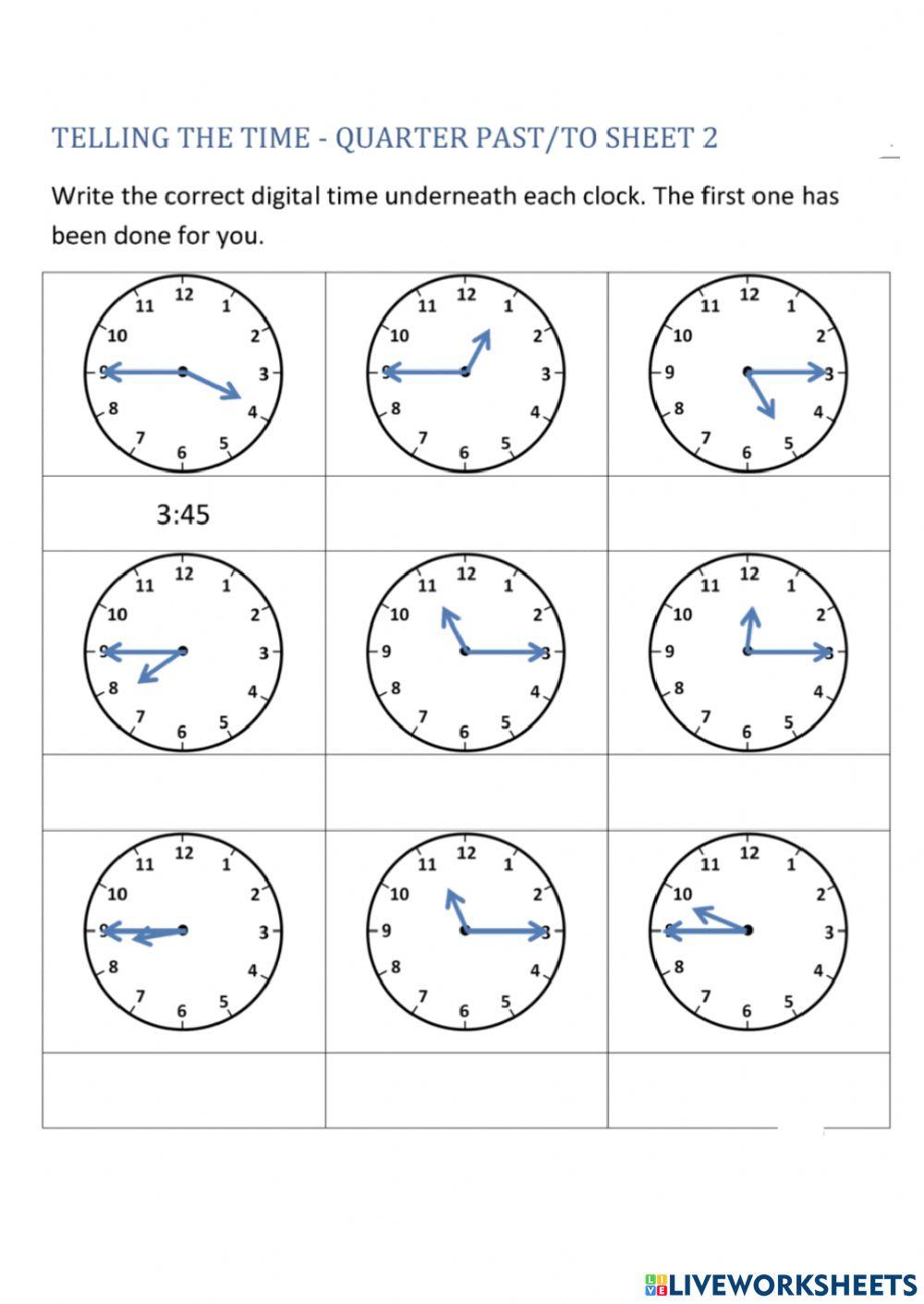 Year 4 module 6 quarter past-to