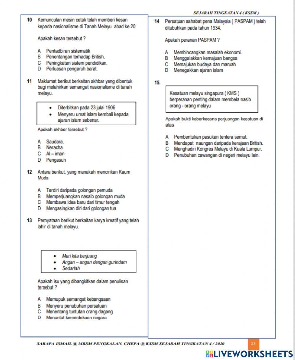 Sejarah tingkatan 4 bab 2 : kebangkitan nasionalisme (bahagian 2) Sejarah tingkatan 4 bab 2 : kebangkitan nasionalisme (bahagian 2)