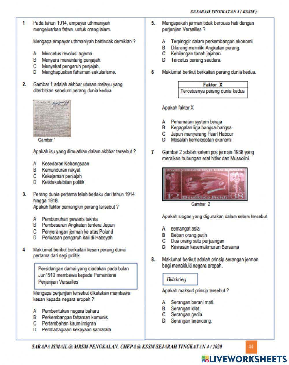 Sejarah tingkatan 4 bab 3 : konfik dunia dan pendudukan jepun di negara kita (bahagian 1) Sejarah tingkatan 4 bab 3 : konfik dunia dan pendudukan jepun di negara kita (bahagian 1)