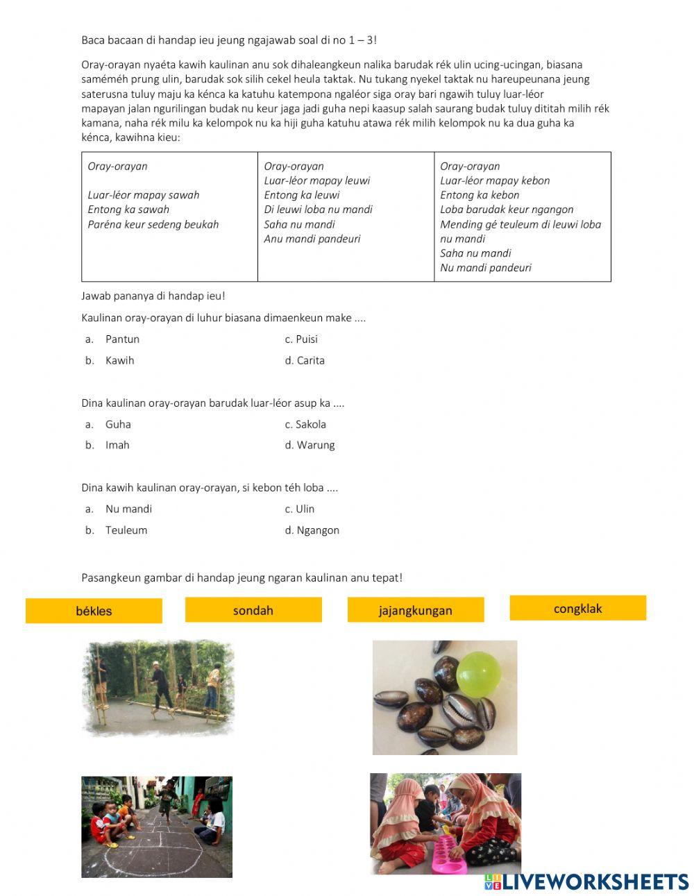 Lembar Kerja Basa Sunda (Kaulinan Barudak)