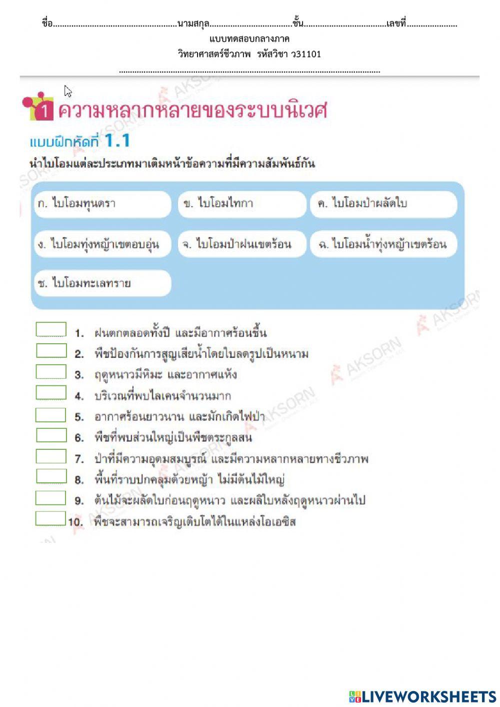 ความหลากหลายของระบบนิเวศ