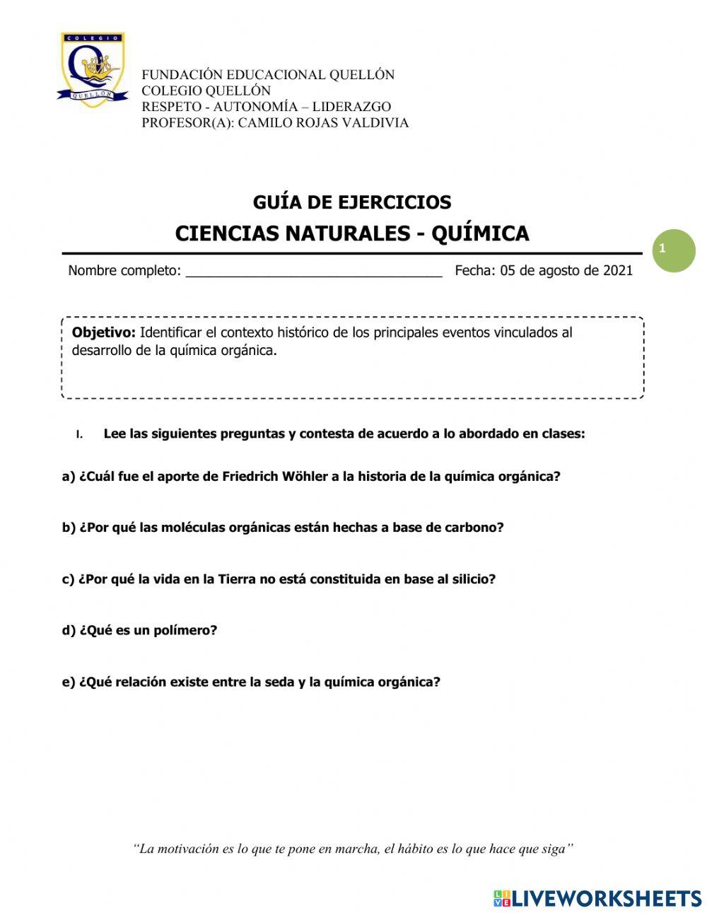 Historia de la química orgánica