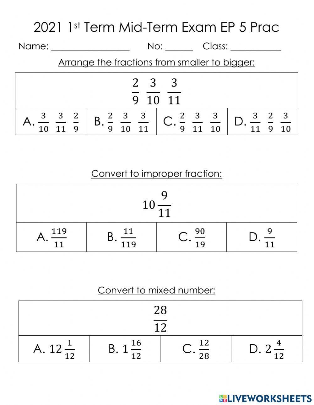 Fraction Multplication Practice