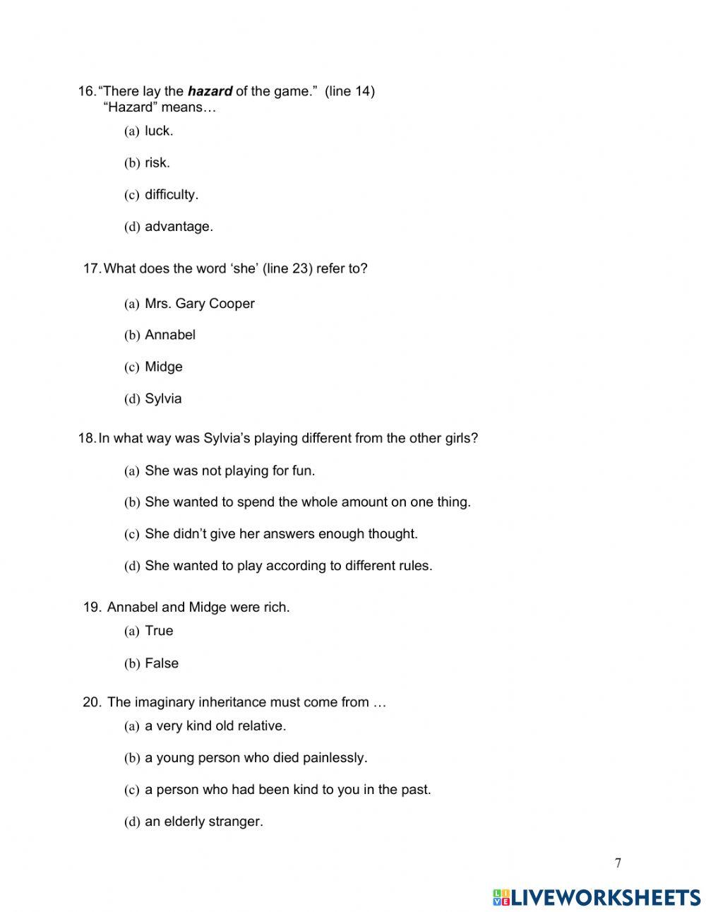ERDW 081 - Reading Exam Question Booklet
