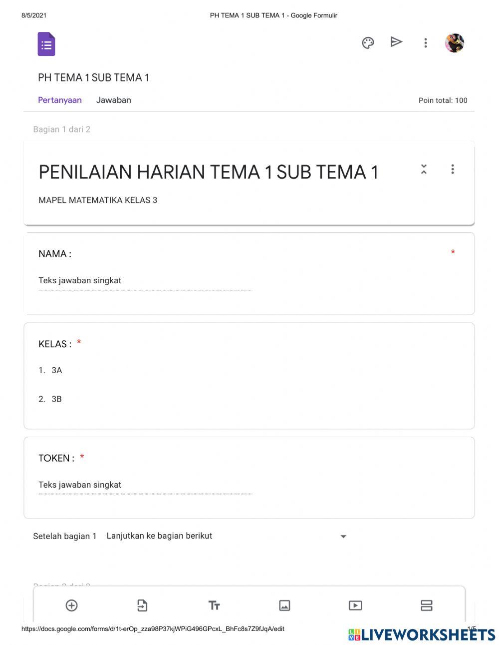 PH Matematika tema 1 subtema 1