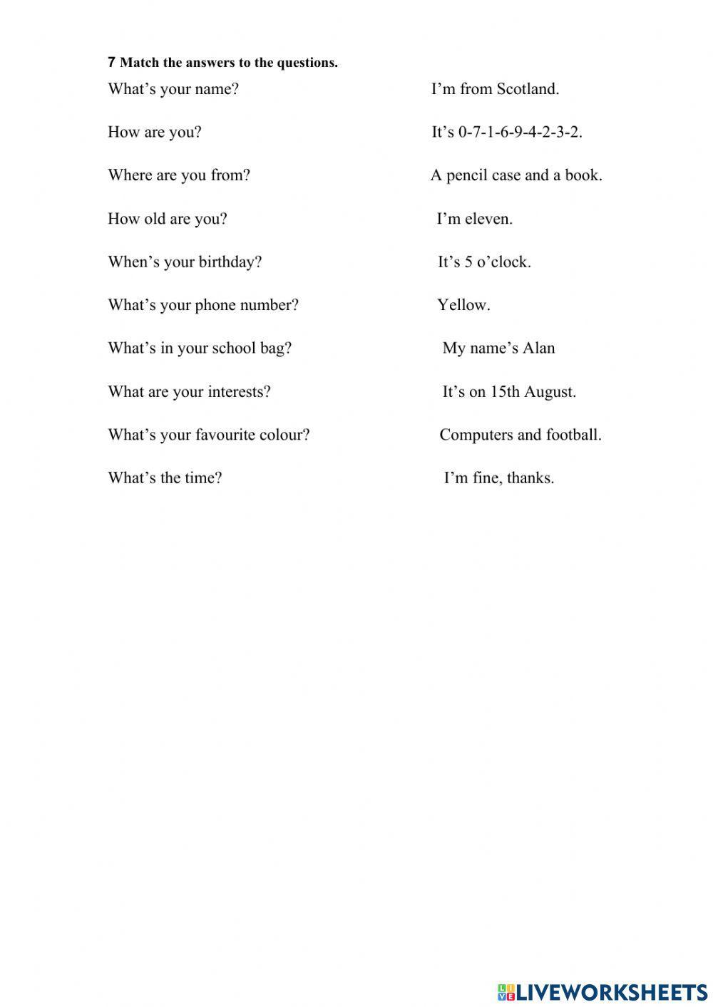 Entry Test 5th grade